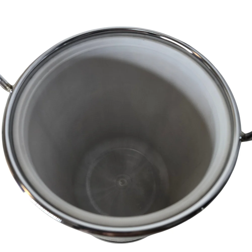 Elegant Black Ice Bucket with Silver Accents